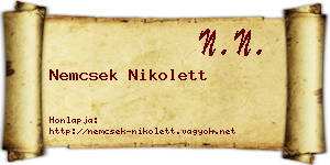 Nemcsek Nikolett névjegykártya